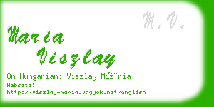 maria viszlay business card